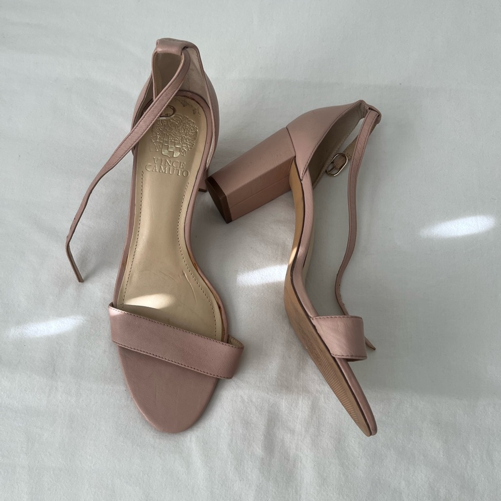 Vince Camuto Blush Block Heel Sandals